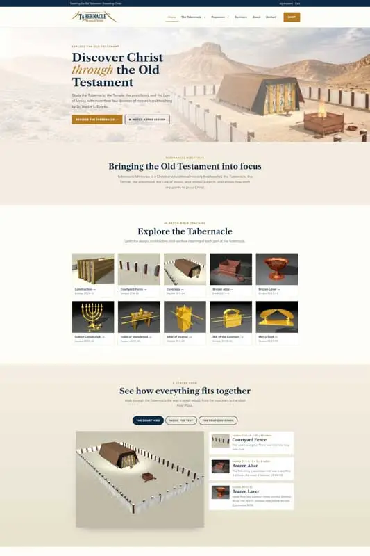 Screenshot of the Tabernacle Ministries website built by EffectMedia